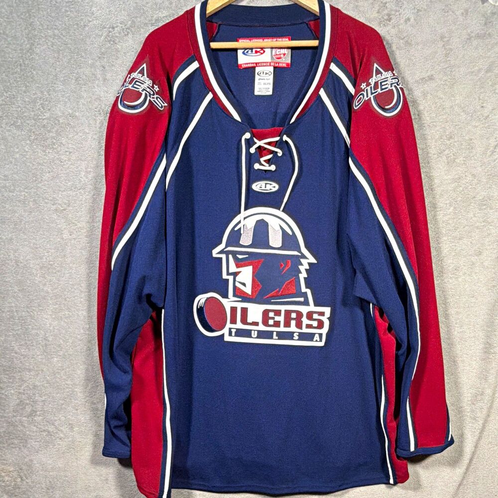 Athletic Knit Tulsa Oilers ECHL Hockey Jersey 4XL/4TG Blue Red White